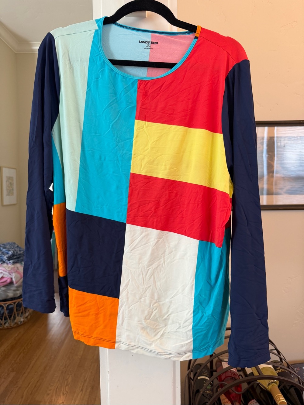 Lands' End Colorblock Long Sleeve Tee - Multicolor
